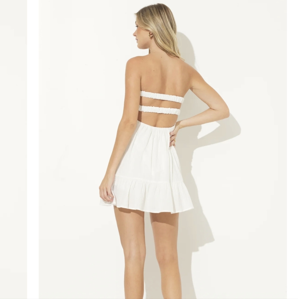 White Strapless Mini Dress